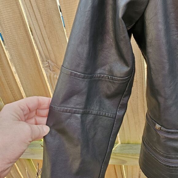 Black Faux Leather Moto Jacket - Picture 11 of 16